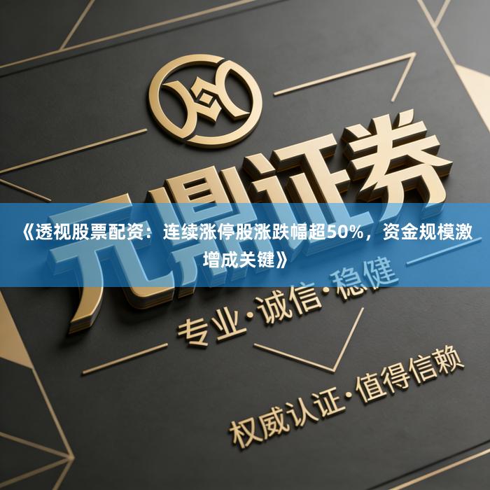 《透视股票配资：连续涨停股涨跌幅超50%，资金规模激增成关键》