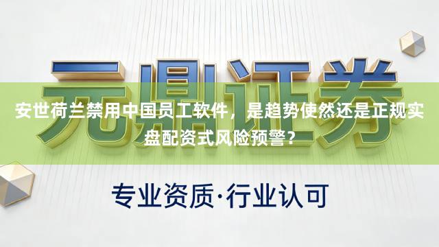 安世荷兰禁用中国员工软件，是趋势使然还是正规实盘配资式风险预警？