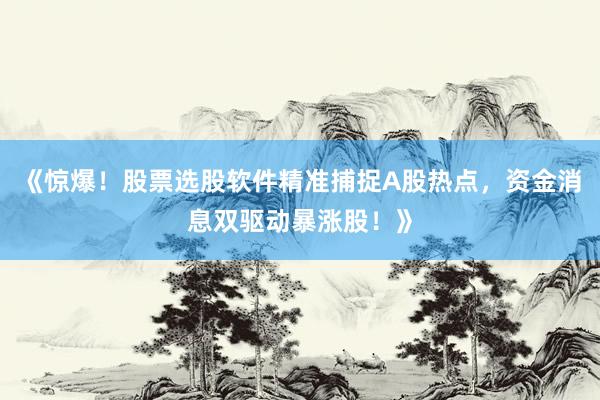 《惊爆！股票选股软件精准捕捉A股热点，资金消息双驱动暴涨股！》