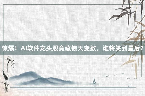 惊爆！AI软件龙头股竟藏惊天变数，谁将笑到最后？