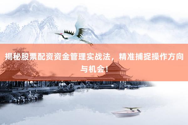揭秘股票配资资金管理实战法，精准捕捉操作方向与机会！
