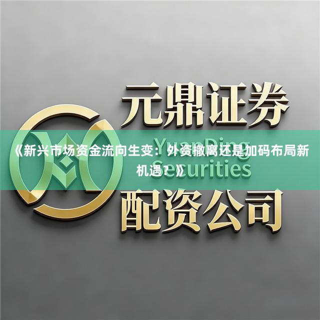 《新兴市场资金流向生变：外资撤离还是加码布局新机遇？》
