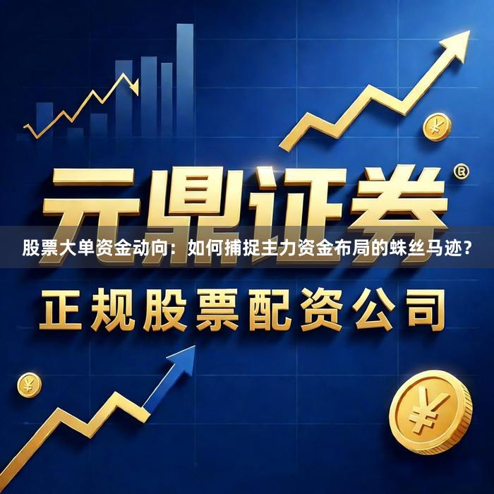 股票大单资金动向：如何捕捉主力资金布局的蛛丝马迹？