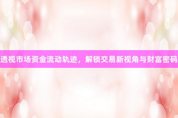 透视市场资金流动轨迹，解锁交易新视角与财富密码