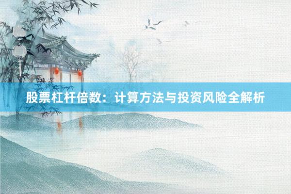 股票杠杆倍数:计算方法与投资风险全解析